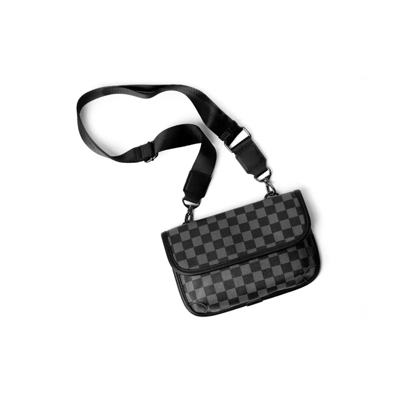 Fillove PU Crossbody Bag, Sling Bag Regular Men's Khaki & Coffee/Gray/Khaki/Dazzle Black-14