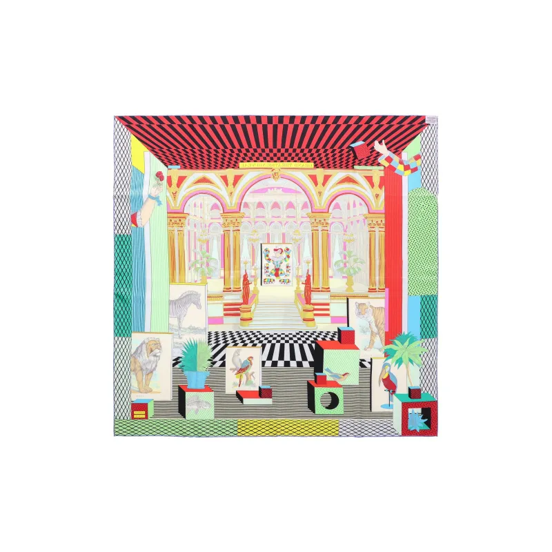 HERMES New Grand Theater Silk Scarves Women's Multicolor-1