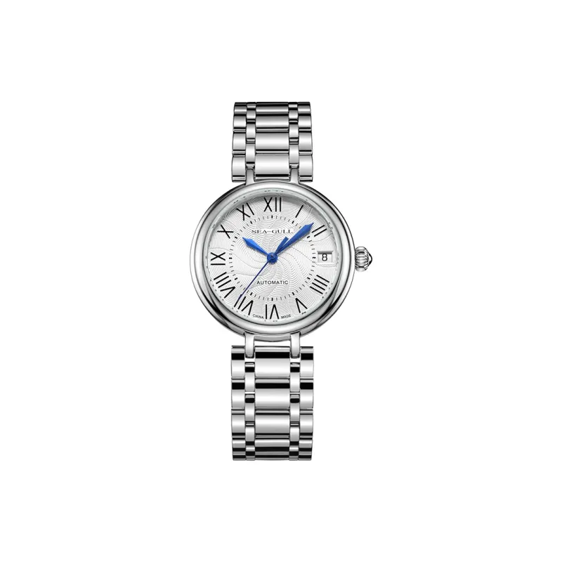Sea Gull Automatic Mechanical Movement Steel Strap Watch Women's Watch White Dial-0