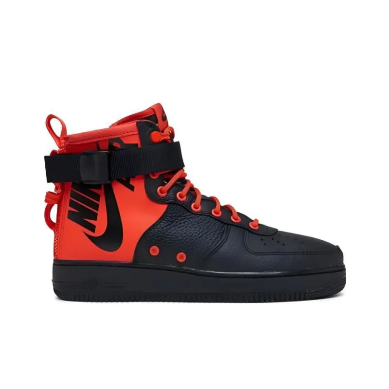 Nike Sf Air Force 1 Mid Habanero Red Black-1