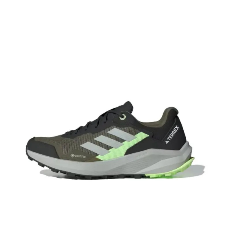 Adidas Terrex Trail Rider Wear-resistant And Lightweight Low-Top Trail Running Running Shoes Unisex Green Silver-0