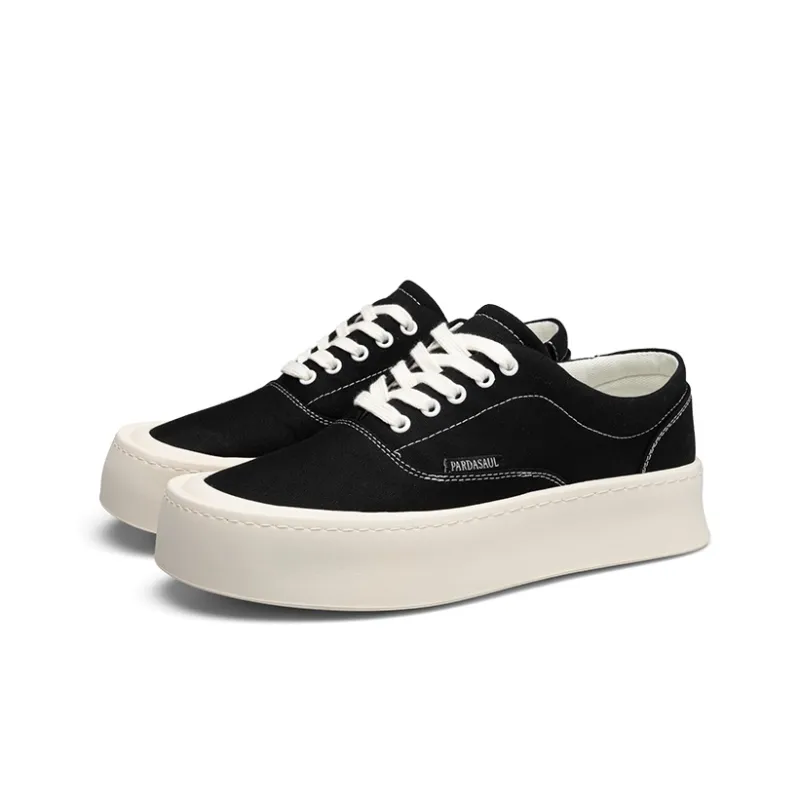 PARDASAUL Anti Slip And Wear Resistant Water Resistant Low Top Canvas Shoes Men's Black-2