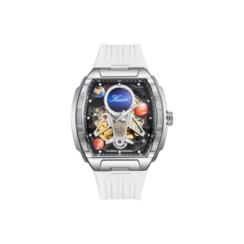 KUERST Automatic Mechanical Movement Rubber Strap Watch Men's Watches Black Dial