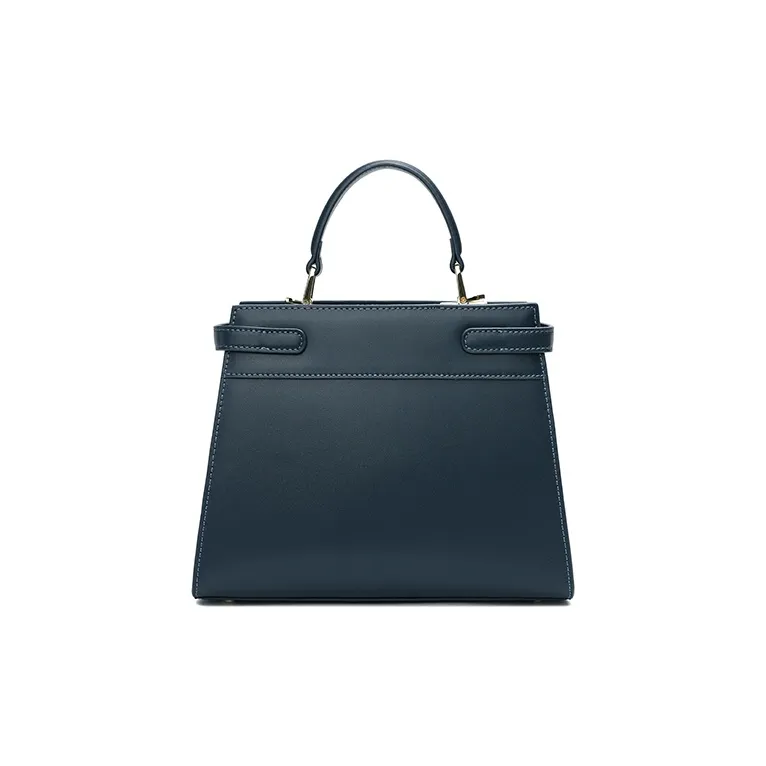 Ancient Yi Xi Cow Leather Niche Design Handbag, Shoulder Bag, Crossbody Bag Women's Dark Cyan-4