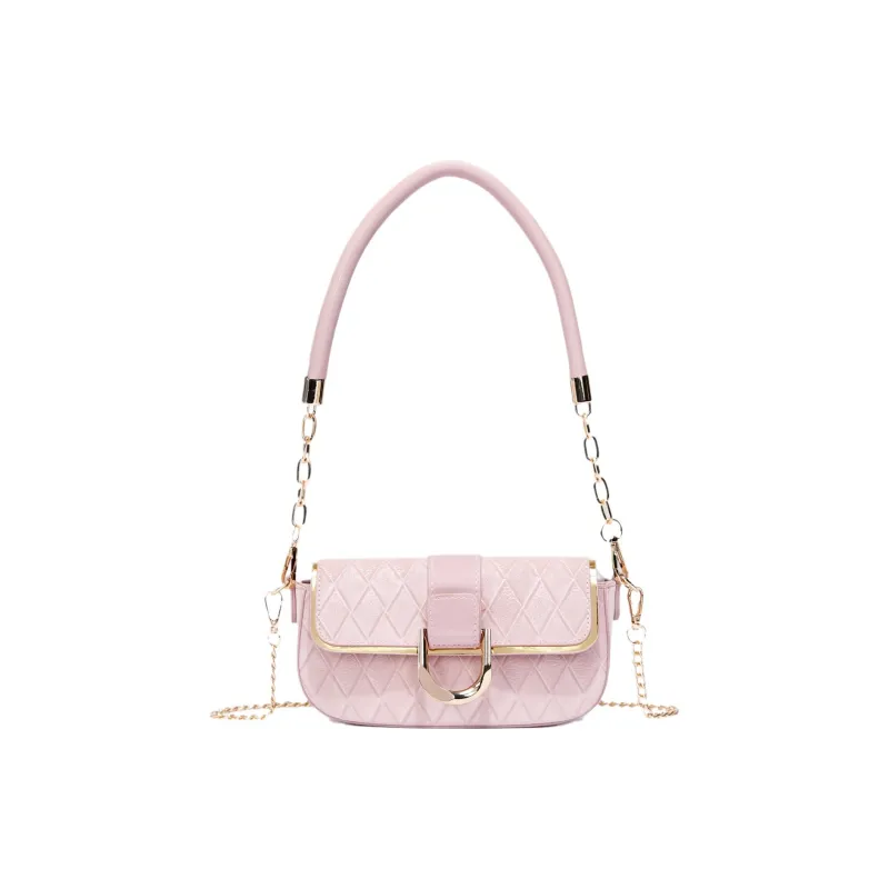 Carksky PU Shoulder Bag Regular Women's White/Pink-7