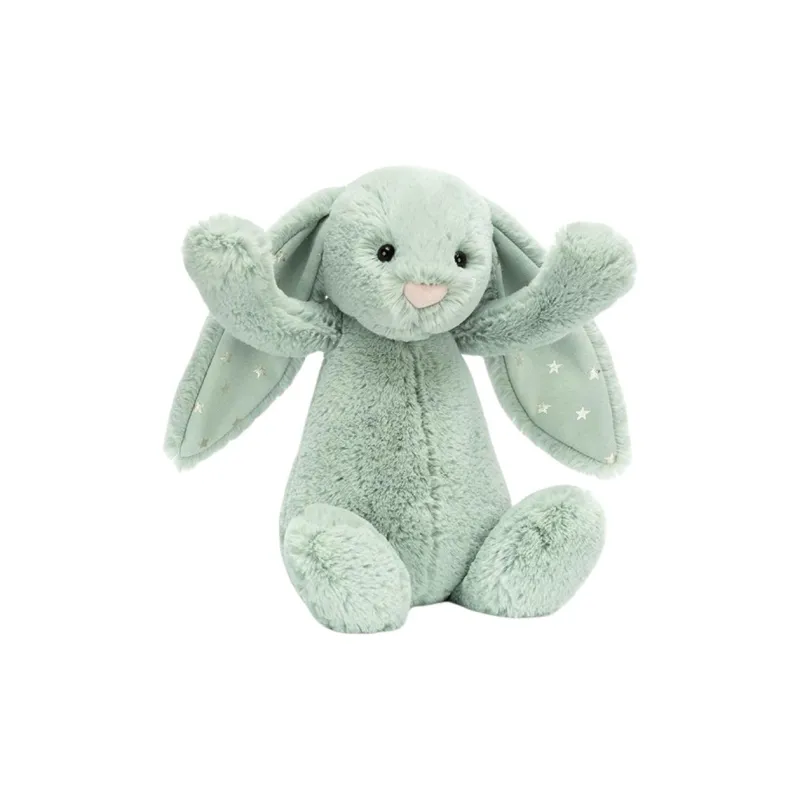 JELLYCAT Bunny Collection Shy Light Green Star Bunny Dolls Plush Doll 18cm/32cm Height-1