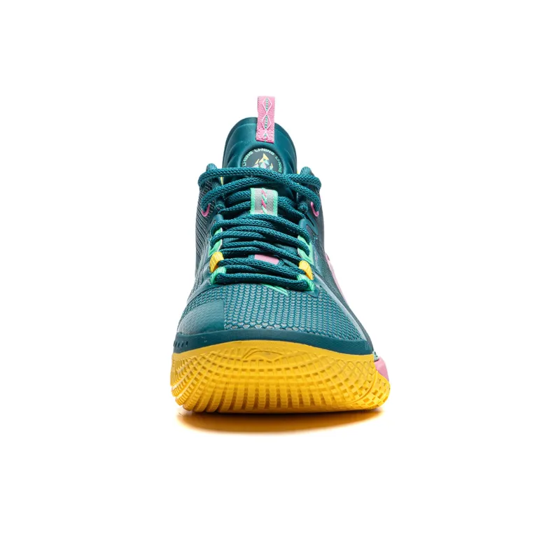 LiNing Anti five 4 Cushioned Wear Resistant Breathable Mid Top Basketball Shoes Men's Green-3