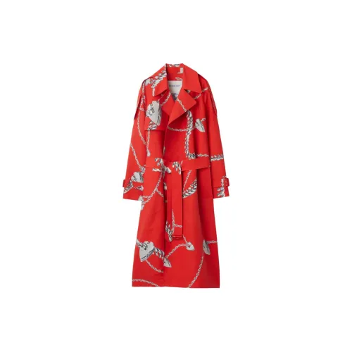 Burberry Trench Coats Women's Red