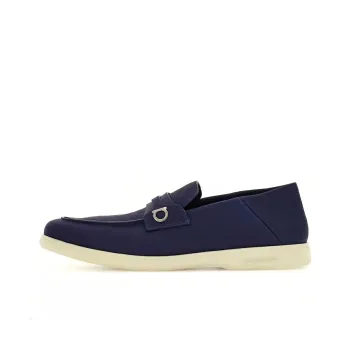 FERRAGAMO Gancini-plaque Leather Loafers