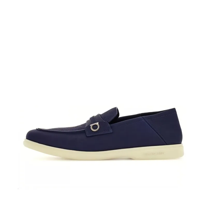 FERRAGAMO Gancini-plaque Leather Loafers-0