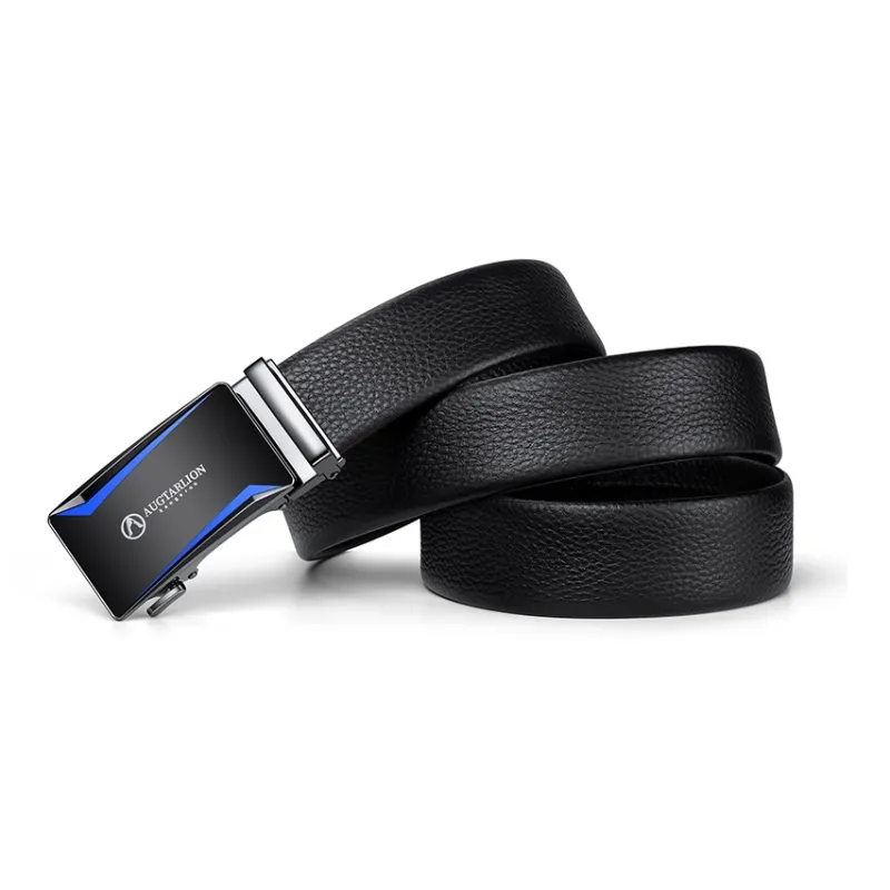 AUGTARLION Fashionable Luxury Casual Business Pants Belt With Automatic Buckle Leather Belts Men's Width  3.5cm-1