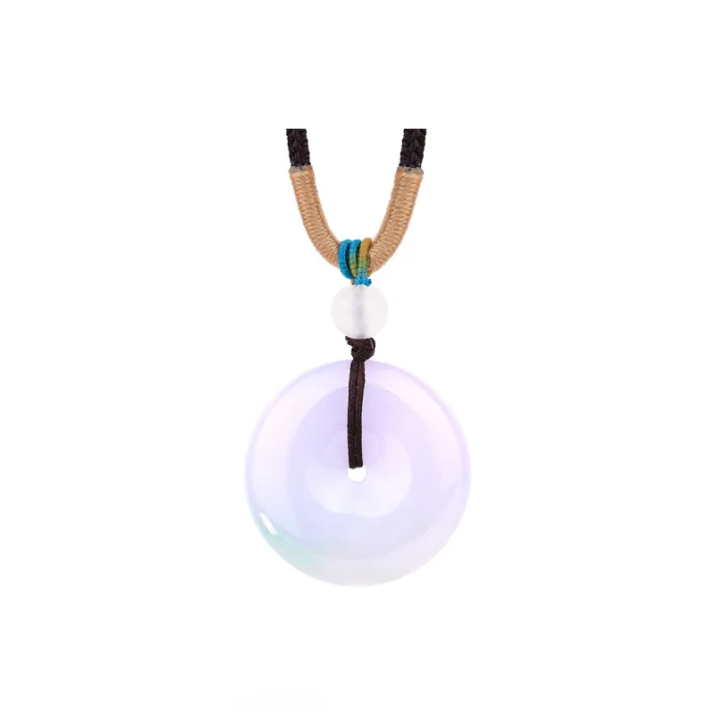 Clear Snow Glutinous Jade Necklaces Unisex-0