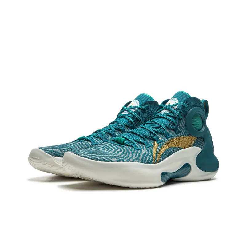 LiNing Charming ULTRA Anti Slip Wear Resistant Mid Top Basketball Shoes Men's Green-2