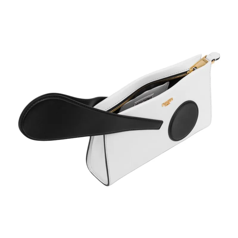MOSCHINO Calfskin Clutch Women's White-2