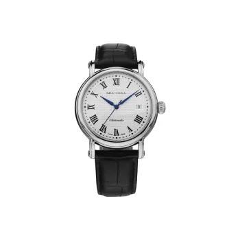 Sea Gull National Automatic Mechanical Movement Genuine Leather Strap Watch Men's Watches White Dial