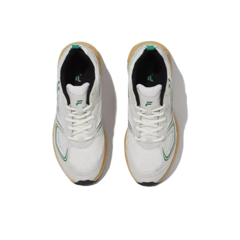 FILA Interrun Cushioning, Slip Resistant, And Abrasion Resistant Low Top Running Shoes Unisex White Green-3