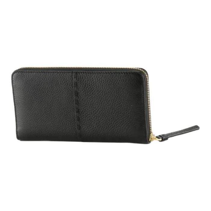 TORY BURCH Leather Card Holder Wallet Unisex Black-5