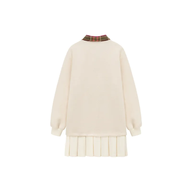 CHUU Long Sleeved Dresses Women's Beige Apricot-1