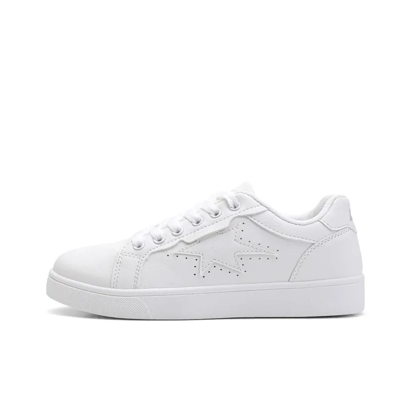 Warrior Small White Shoes Anti-Slip Wear-Resistant Lightweight Breathable Low-Top Skateboard Shoes Women's-0