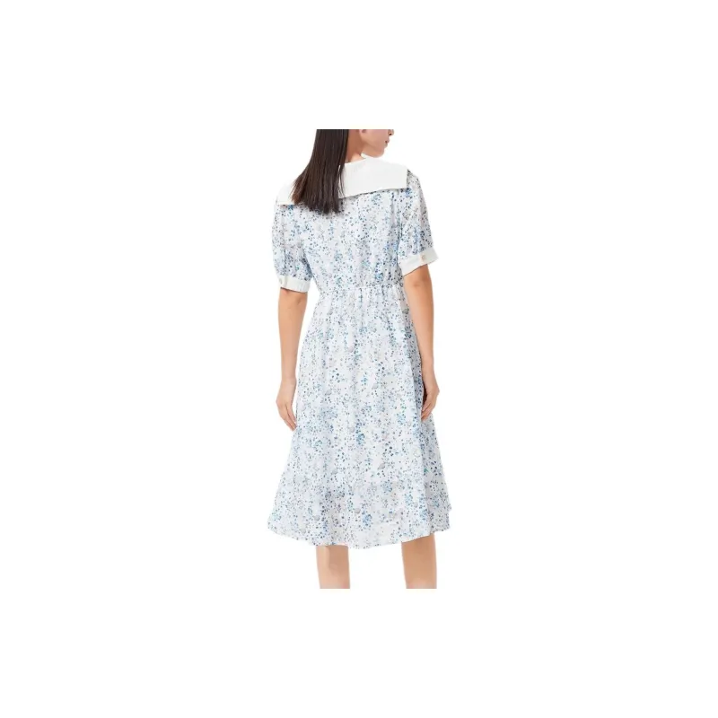 EICHITOO Short Sleeved Dress Women's Light Blue Pattern-1