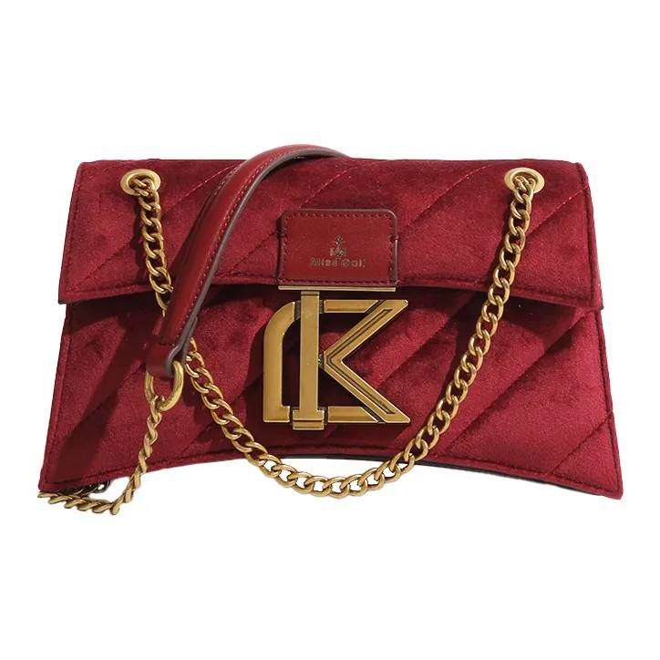 MISS GAIL Artificial Leather Handbag Shoulder Bag Crossbody Bag Medium Size Women's Red-0