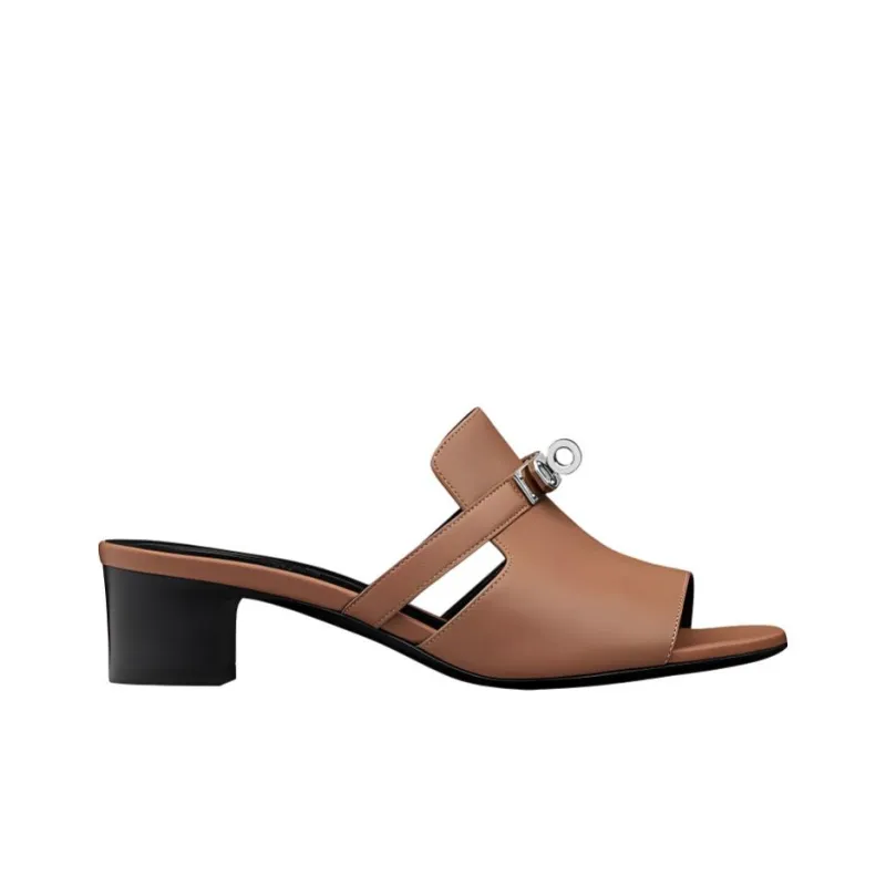 HERMES Candy Odor Resistant Slide Slippers Women's Brown-1