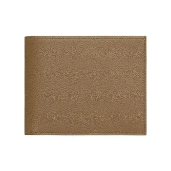 HERMES Citizen Twill Evercolor Calfskin Card Holder Women's Chestnut Pimento Yellow