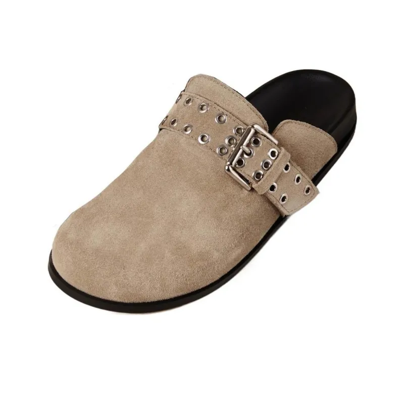 ALOHAS Odor Resistant Closed Toe Slippers Women's Beige-0