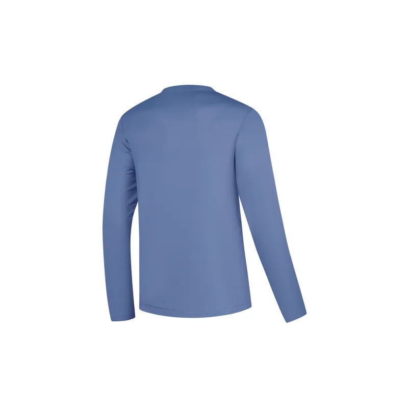 QIAODAN Early Autumn Long Sleeved T Shirt Men's Starship Blue-1
