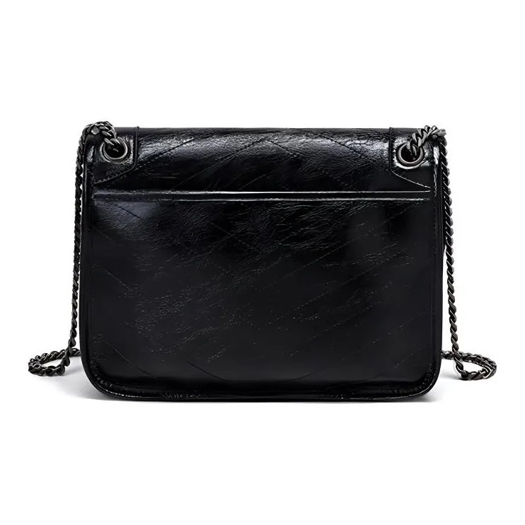 C°BANNER Cow Leather With Synthetic Leather Shoulder Bag Regular Women's Black-4