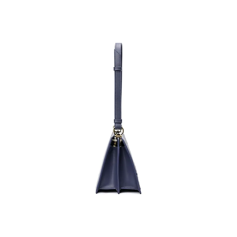 Ancient Yi Xi Cow Leather Cheongsam Shoulder Bag Crossbody Bag Medium Size Women's Dark Blue-2
