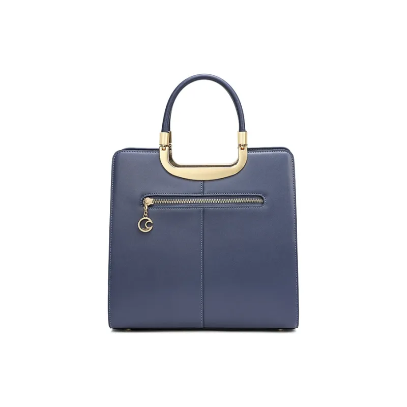 Ancient Yi Xi Cow Leather Cheongsam Shoulder Bag Crossbody Bag Handbag Women's Dark Blue-3