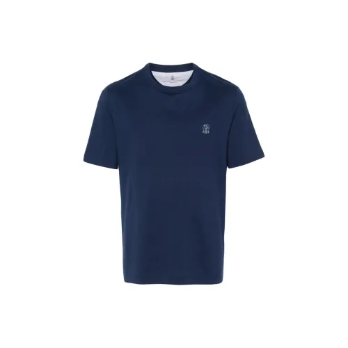 Brunello Cucinelli T-Shirts Men Dark Blue