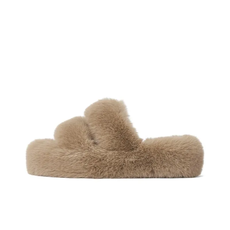 DAPHNE Slide Slippers Women's Apricot/White/Gray-0