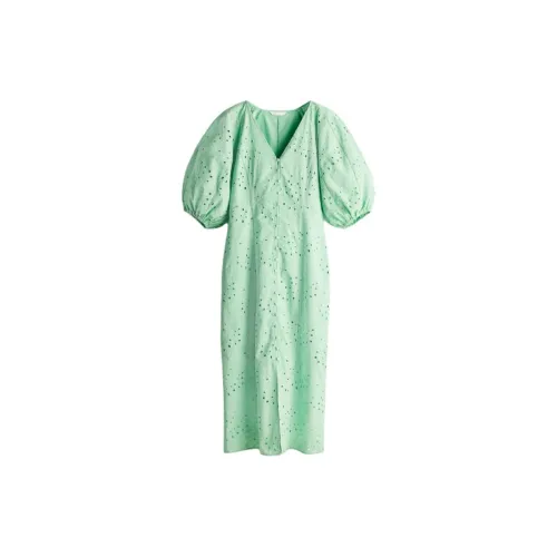 H&M Long-Sleeved Dresses Women's Mint Green