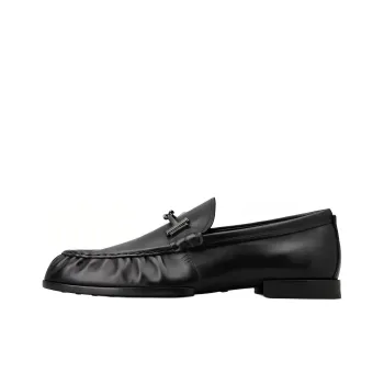 TOD'S Logo plaque Leather Loafers