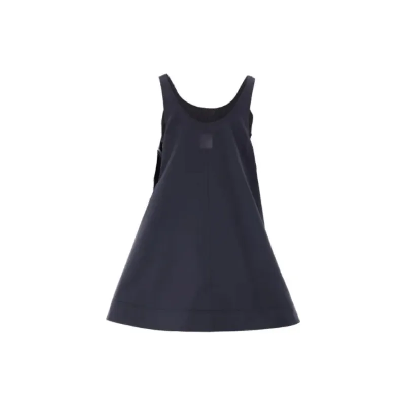 LOEWE Trapeze Cotton And Silk Dress Midnight Blue-1