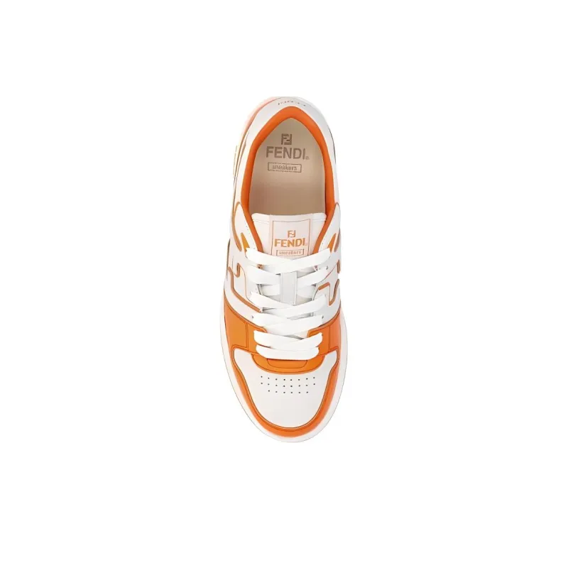 FENDI Round Toe Low Top Panelled Sneakers-3