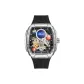 Space Plane Black Rubber Strap