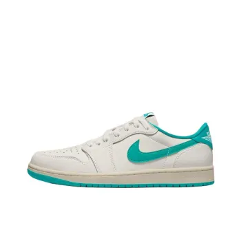 Jordan Air Jordan 1 Anti Slip And Wear Resistant Breathable Low Top Vintage Basketball Shoes Women's White Green
