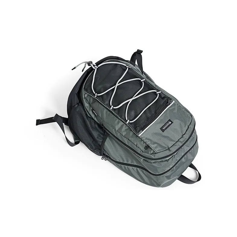 MYEDITION Fitness Travel Backpack University Student Backpack Water Repellent Plaid Fabric Asphalt Gray Unisex-4