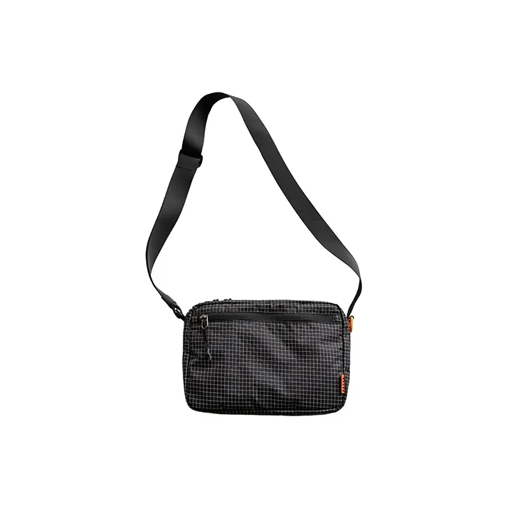 MYBRANDORIGINAL Nylon Crossbody Bag Regular Unisex Black White Plaid-3