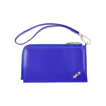 ADER ERROR Smooth Calf Leather Wallet Regular Unisex Blue