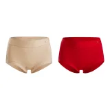 Skin-Tone Red 2 Pack[Waistband Adherent, Non-Cuffed]