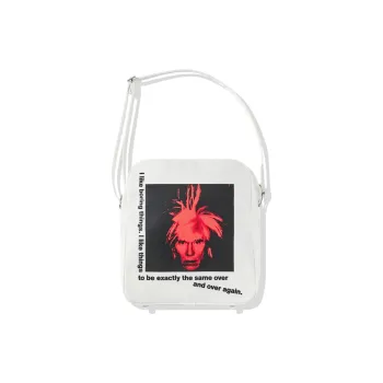 CDG Andy Warhol Collaboration Polyester Shoulder Bag, Crossbody Bag Regular Men's White