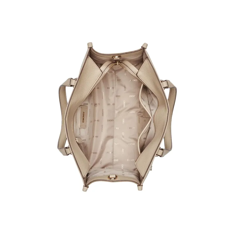 DKNY Imitation Leather Tote Bag Shopping Bag Shoulder Bag Crossbody Bag Handbag Medium Size Women's Light Brown-4