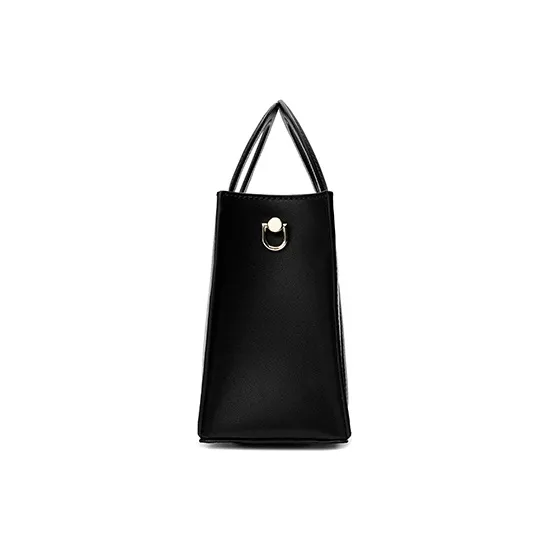 Ancient Yi Xi Cow Leather Elegant Shoulder Bag, Crossbody Bag, Handbag Women's Black-3