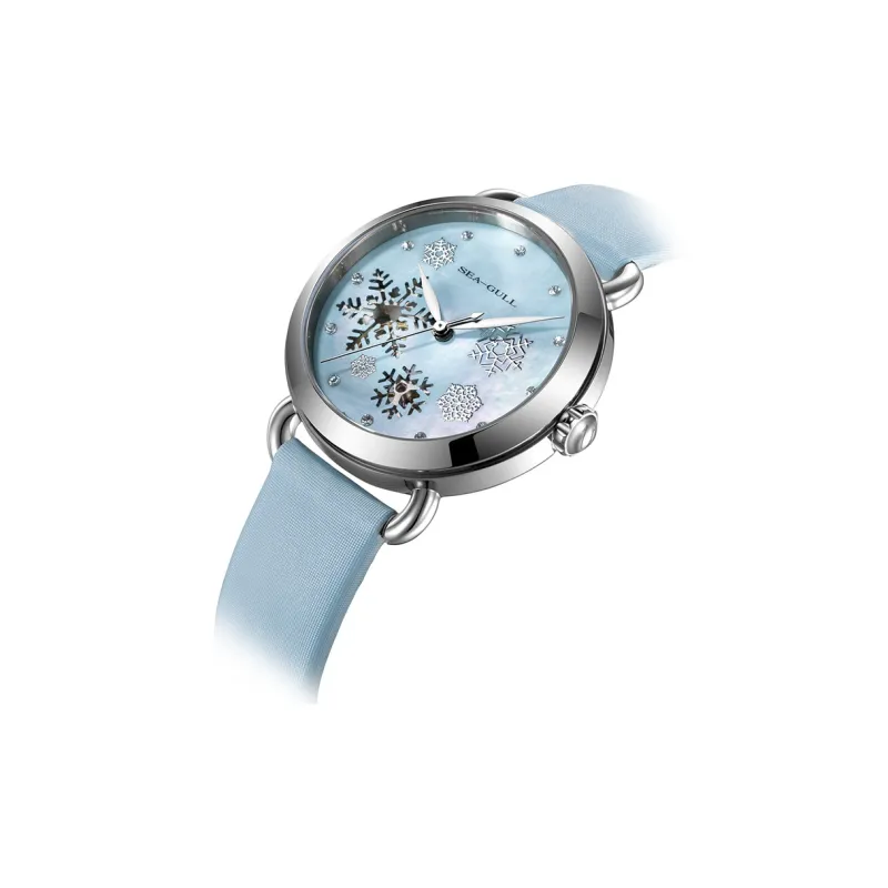 Sea Gull Hollow Series Automatic Mechanical Movement Nylon Strap Watch Women's Watch Blue Dial-1
