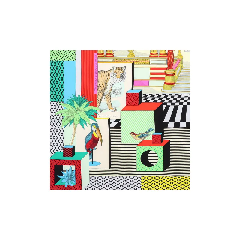 HERMES New Grand Theater Silk Scarves Women's Multicolor-2