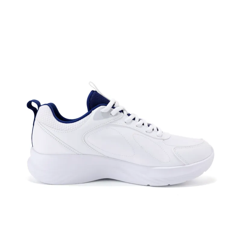 QIAODAN Anti Slip Wear Resistant Low Top Running Shoes Men's White Blue-1